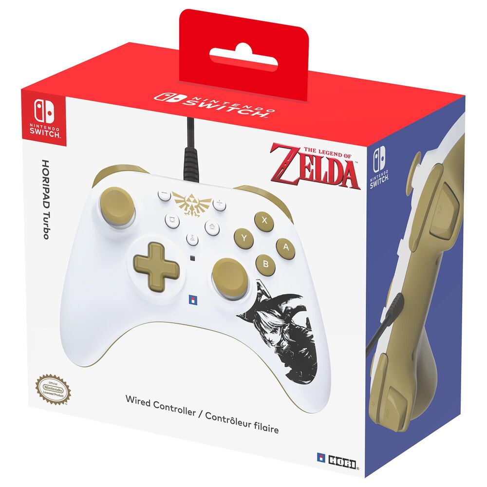 Hori Horipad Turbo Wired Zelda Controller in White - Nintendo Switch, , large