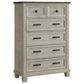 Mayberry Hill Farmington 5-Piece King Panel Bedroom Set in Medium Brown and Washed Stone, , large