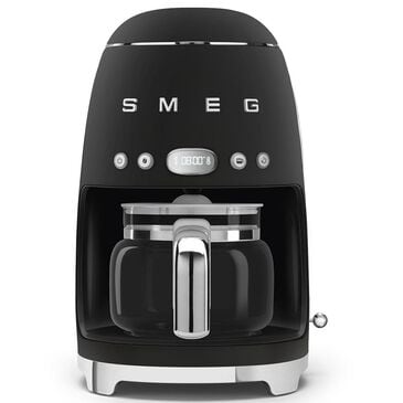 SMEG 47.34 Oz Drip Coffee Maker in Black and Polished Chrome, , large