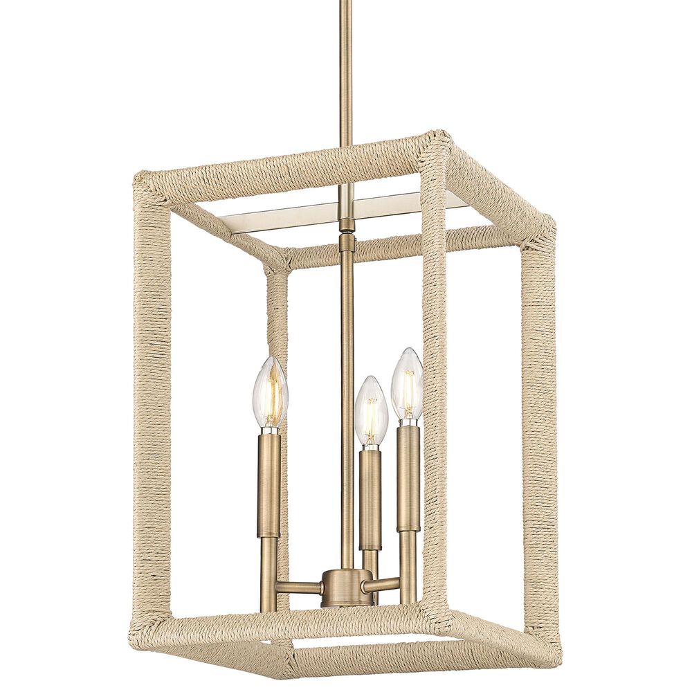 Golden Lighting Kimber 3-Light Pendant in Brass and Light Natural, , large