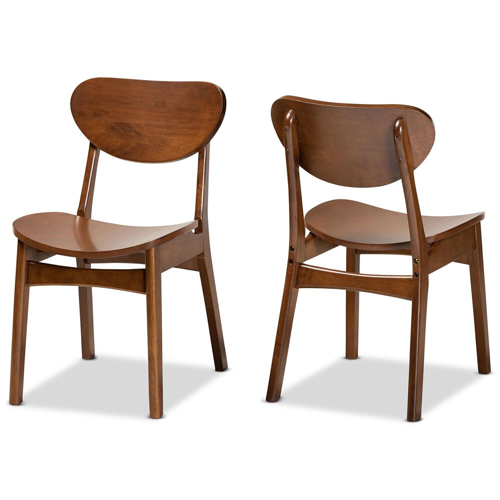 Baxton Studio Katya Side Chair in Walnut Brown (Set of 2), , large