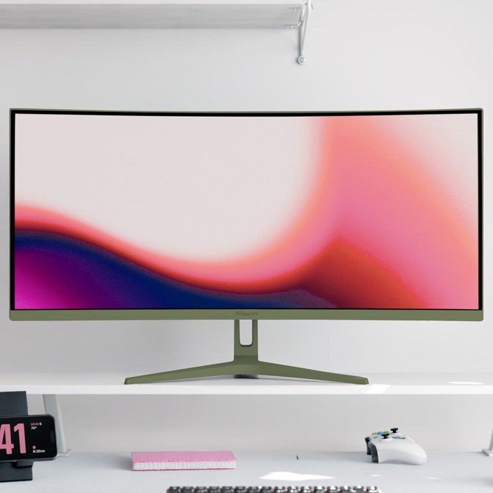 Arozzi Nova 34" Curved VA 165Hz Gaming Monitor in Forest Green, , large