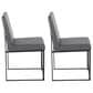 LumiSource Fuji Side Chair with Grey Cushion in Black (Set of 2), , large