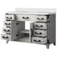 Lexora Home Laurel 48" Single Bathroom Vanity in White Oak with White Quartz Top and Rectangular Sink, , large