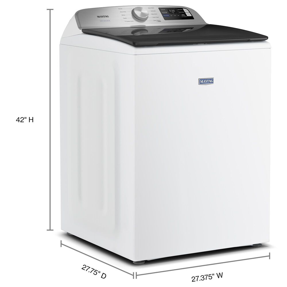 Maytag 5.3 Cu. Ft. Smart Top Load Washer and 7.4 Cu. Ft. Smart Gas Top Load Dryer Laundry Pair in White, , large