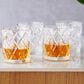 True Brands Scotch Diamond Cut Tumbler Glasses in Clear (Set of 4), , large