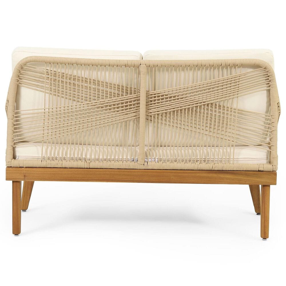 Hearth and Haven 4-Piece Outdoor Chat Set with Teak Coffee Table in Beige, , large