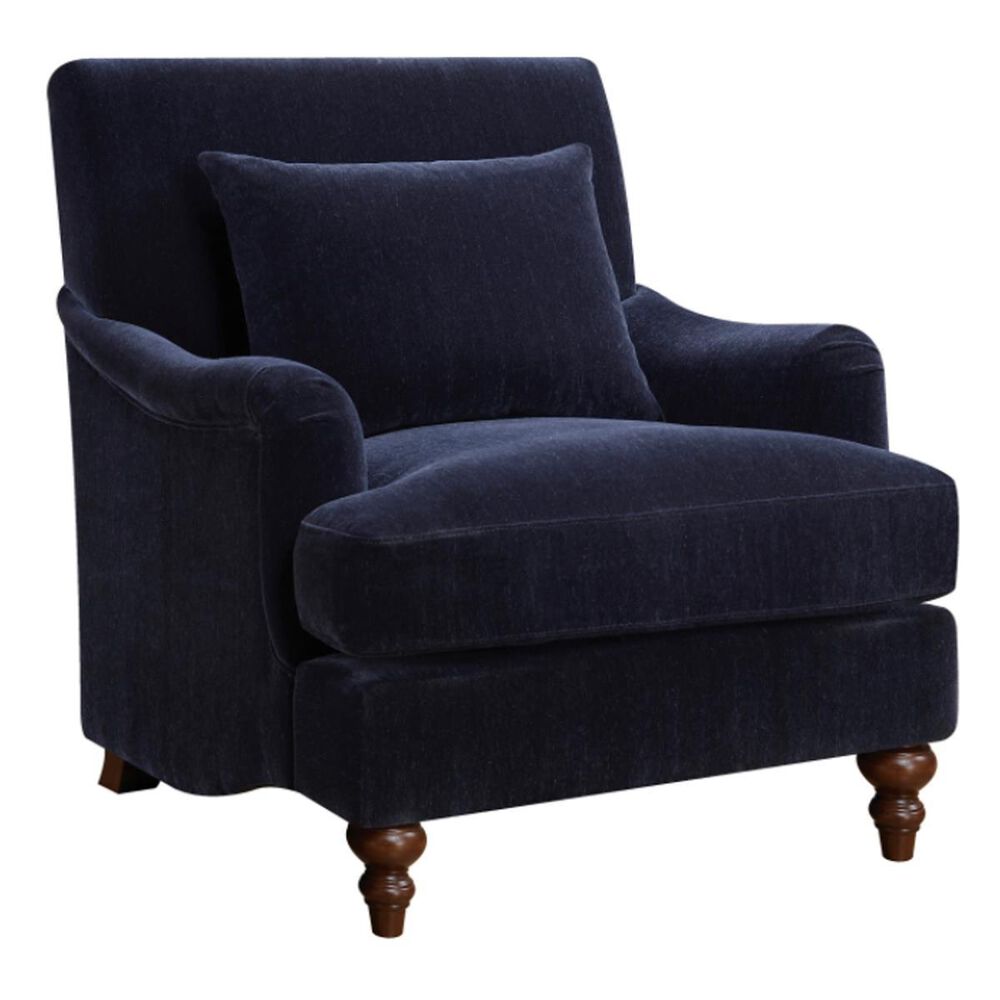 Pacific Landing Accent Chair with Exposed Turned Leg in Midnight Blue, , large