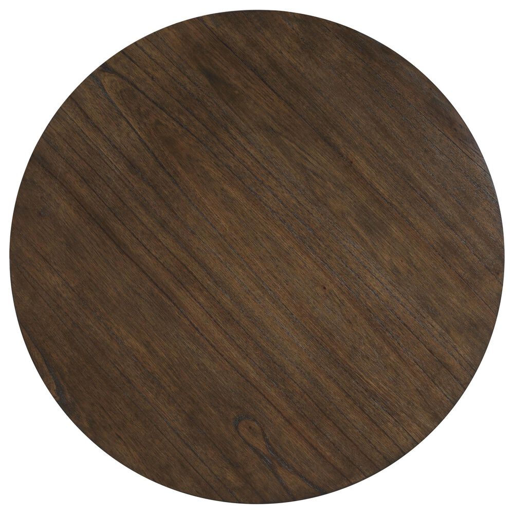 Steve Silver Furniture Yukon Round End Table in Walnut and Black, , large