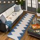 Surya Eagean EAG-2355 Dark Blue, Off-White, Navy and Pale Blue 2"7" x 10" Indoor/Outdoor Runner, , large