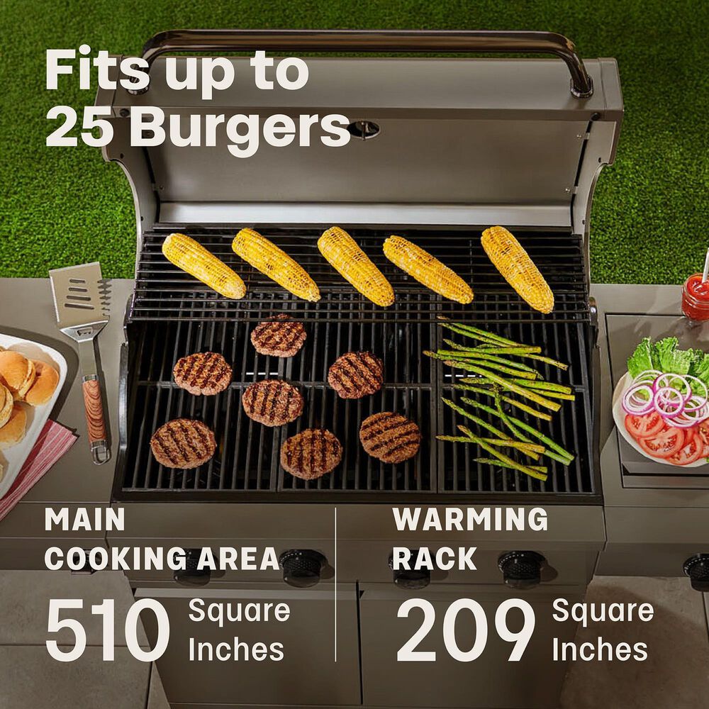 Tytus Anaheim and Emberwood 4-Burner Gas Grill and Grill Prep Cart in Gunmetal Gray, , large