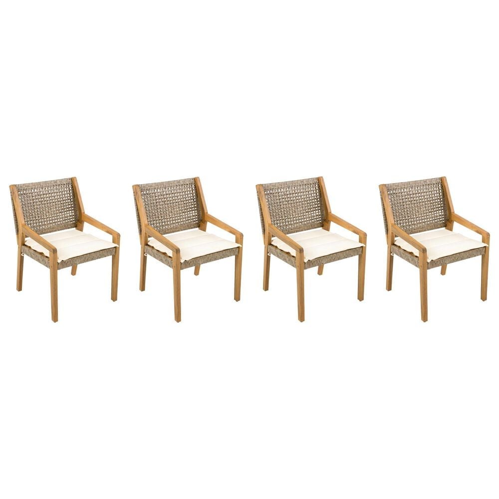 Hearth and Haven Outdoor Dining Chair in Cream (Set of 4), , large