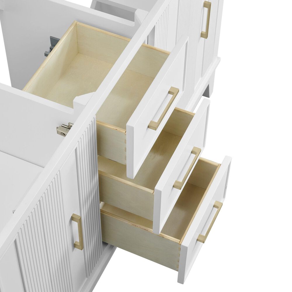 37B Fenwick 60" Double Bathroom Vanity in Bright White with Glossy White Composite Stone Top and Backsplash, , large