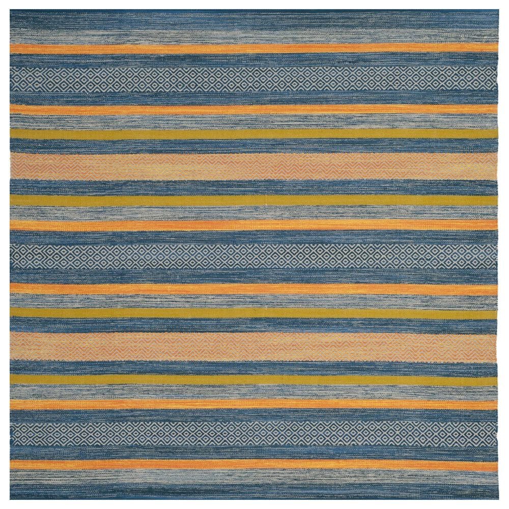 Safavieh Montauk 6" Square Blue and Orange Area Rug, , large