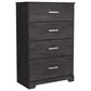 Ashley Belachime King Panel Bed with Dresser Chest and 2 Nightstands in Dark Charcoal, , large