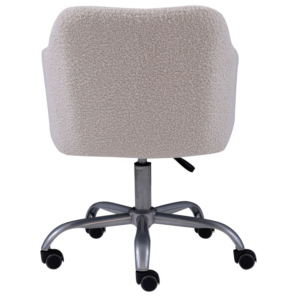 Linon Home Decor Rylen Office Chair with White Cushion in Silver, , large