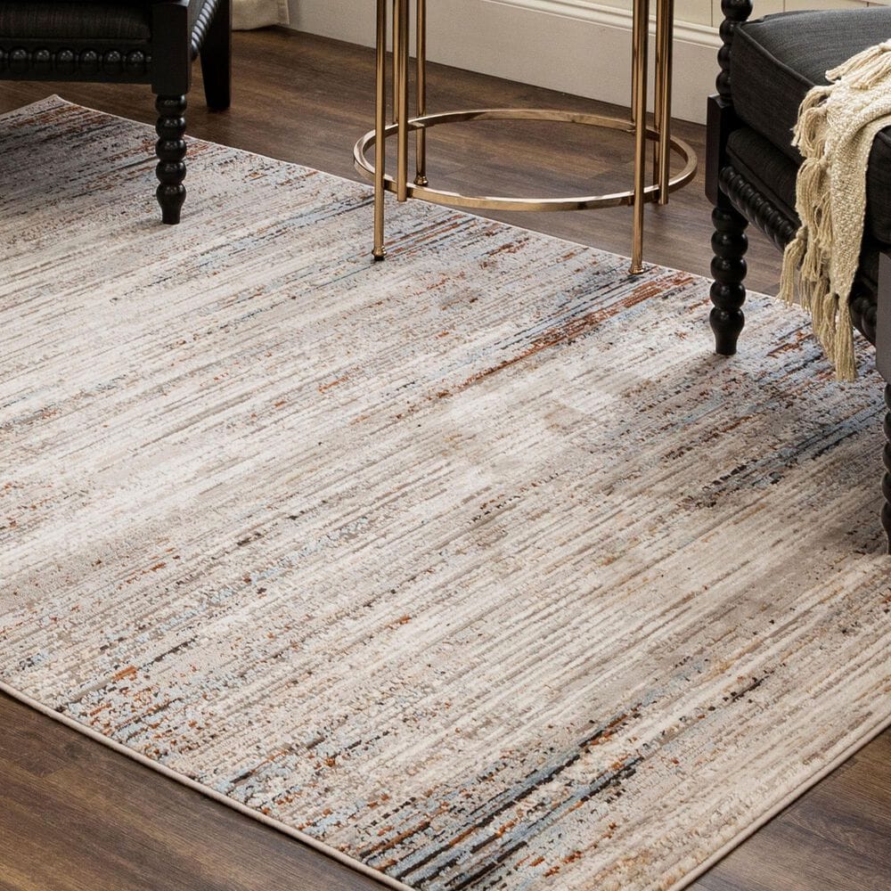Karastan Cleo R1192 5&#39; 3&quot; X 8&#39; Blue Area Rug, , large