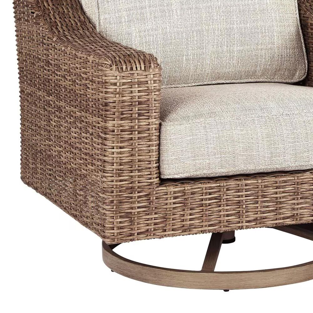 Signature Design by Ashley Beachcroft Sofa and Swivel Lounge Set in Beige Nebraska Furniture Mart