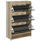 Pacific Landing Denia 3-Tier Shoe Storage Cabinet in Antique Pine and Grey, , large