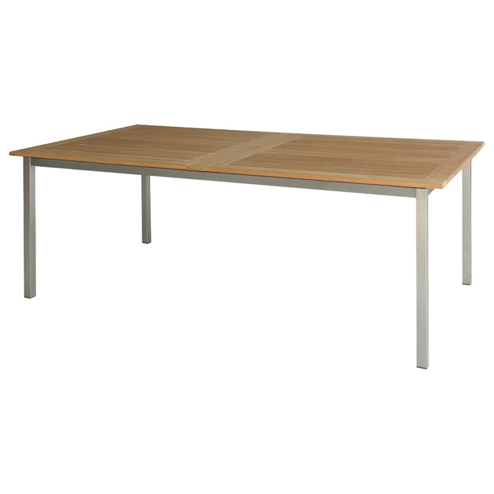 Three Birds Casual Avanti Patio Extension Dining Table in Steel and Teak, , large