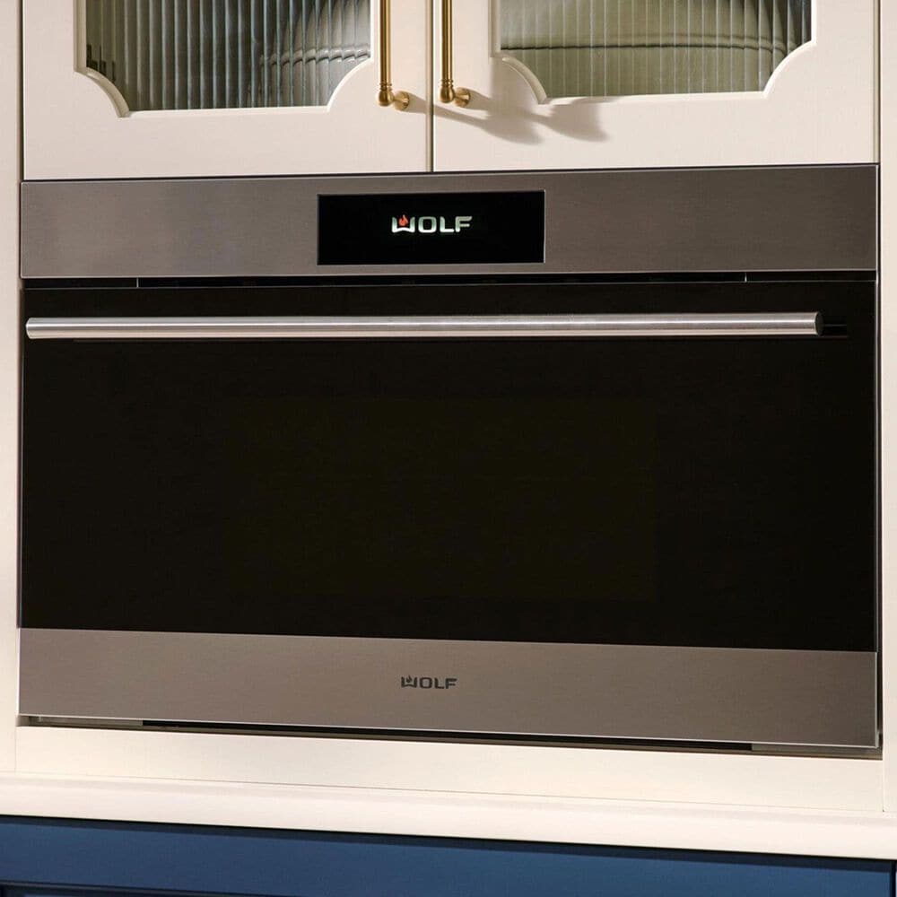 Wolf Appliances 1.6 Cu. Ft. E Series Transitional Drop-Down Door Speed Oven in Stainless Steel, , large