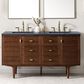 James Martin Vanities Amberly 60" Double Bathroom Vanity in Walnut with 3 cm Charcoal Soapstone Quartz Top and Rectangular Sinks, , large