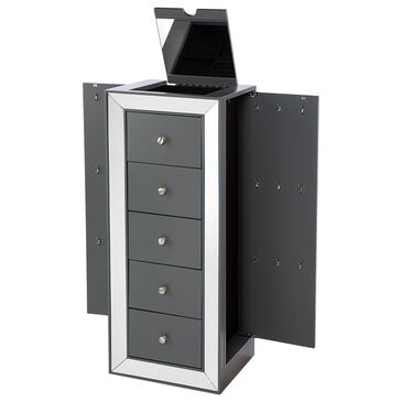 Southern Enterprises Wanley 5-Drawer Jewelry Armoire in Gray-Blue, , large