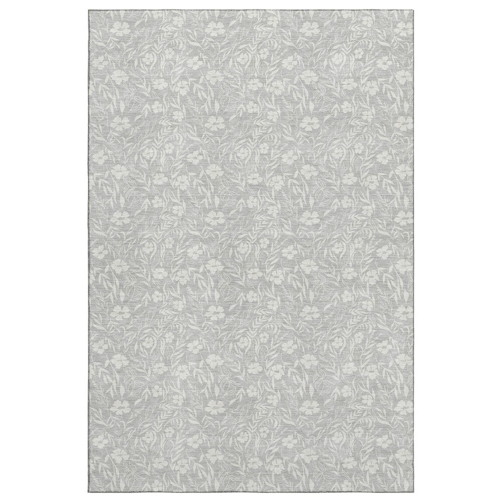 Dalyn Rug Company Soft Essentials Floral Silver 10" x 14" Indoor/Outdoor Area Rug, , large