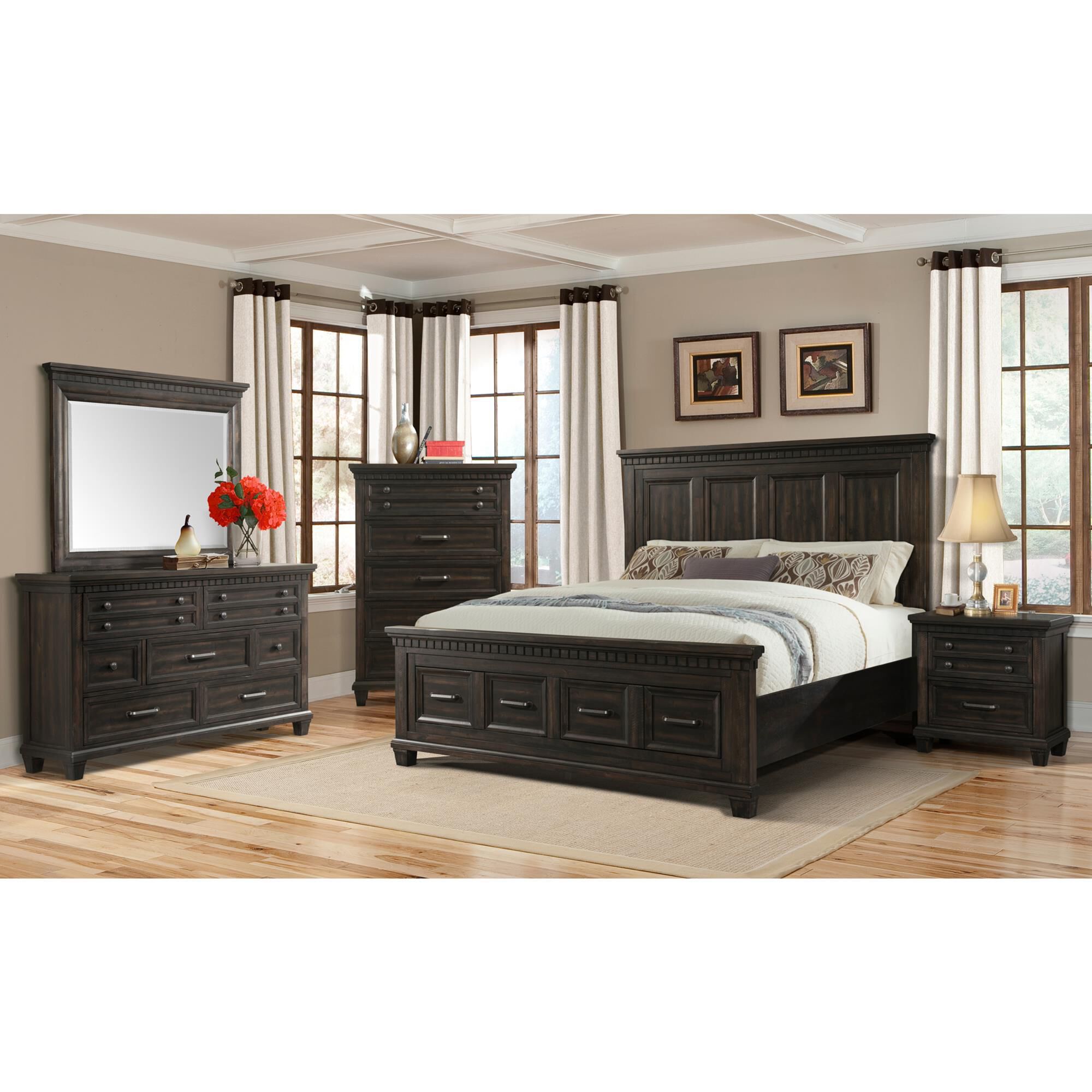 【MARQLEEN 】24-25 上下セット　XL Mayberry Hill McCoy 4-Piece Queen Bedroom Set in Charcoal