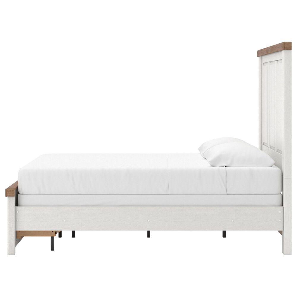 Ashley Savonport Queen Storage Panel Bed in White and Brown, , large