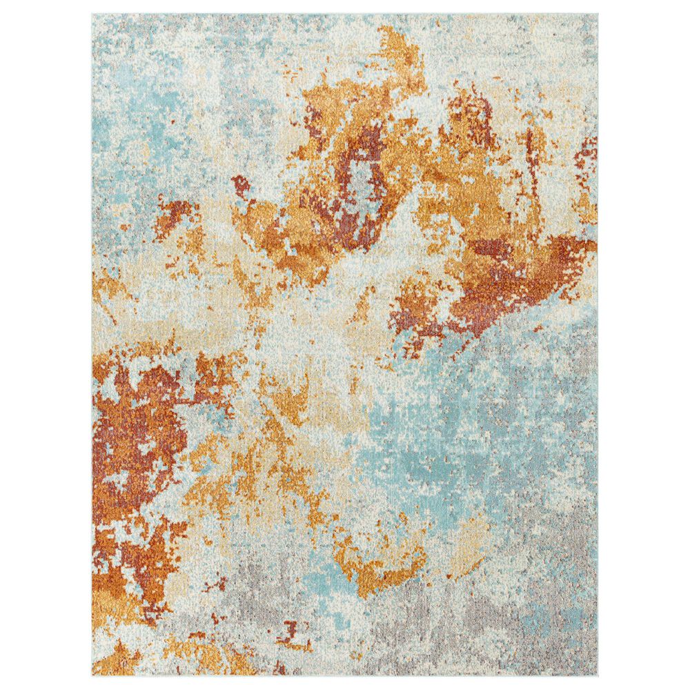 Surya Bodrum 8'10" x 12' Orange, Saffron, Gray and Blue Area Rug, , large