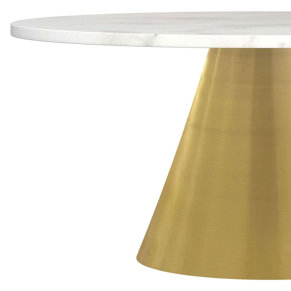 COAST Avon Round Coffee Table in White Marble and Brushed Gold, , large