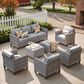 HOMLUX 7-Piece Rattan Sectional Set in  Dark Gray, , large