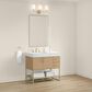 37B Mauri 36" Single Bathroom Vanity with Metal Base in Warm Oak with High-Profile 4" White Composite Stone Top, , large