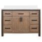 Lexora Home Ziva 48" Single Bathroom Vanity in Rustic Barnwood with 2 cm White Cultured Marble Top and Rectangular Sink, , large