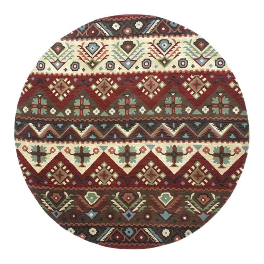 Surya Dream DST-381 8' Round Burgundy/Chocolate/Beige Area Rug, , large