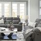 Ashley Side-Swipe Manual Reclining Sofa in Charcoal, , large