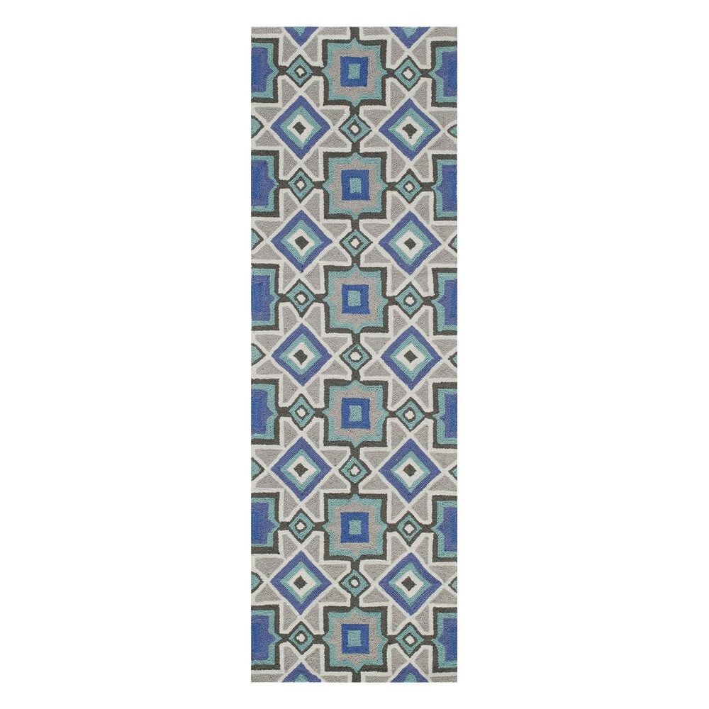 Momeni Geo GEO-16 2'3" x 7'6" Indigo Runner, , large
