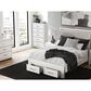 Ashley Zuraleus Queen Upholstered Storage Bed with Two Nightstands in Matte White, , large
