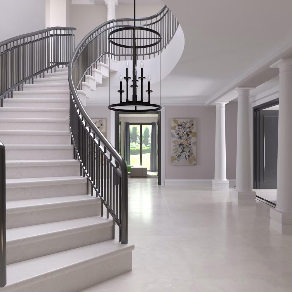 Hunter Briargrove Large Foyer Light in Matte Black, , large