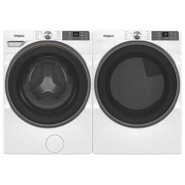 Whirlpool 4.5 Cu. Ft. Smart Front Load Washer and 7.4 Cu. Ft. Smart Electric Dryer Laundry Pair in White, , large