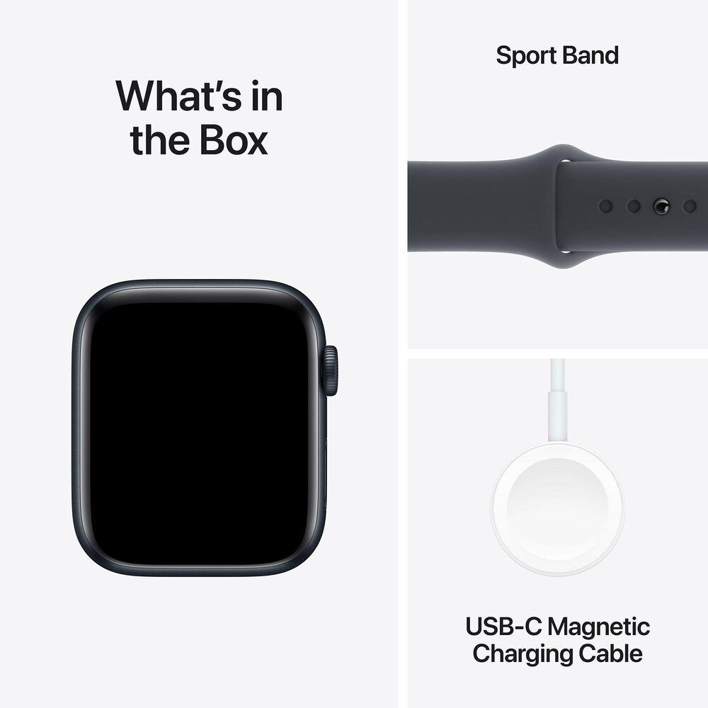 Apple Watch SE GPS + Cellular 44mm Midnight Aluminum Case with Midnight Sport Band - M/L, , large