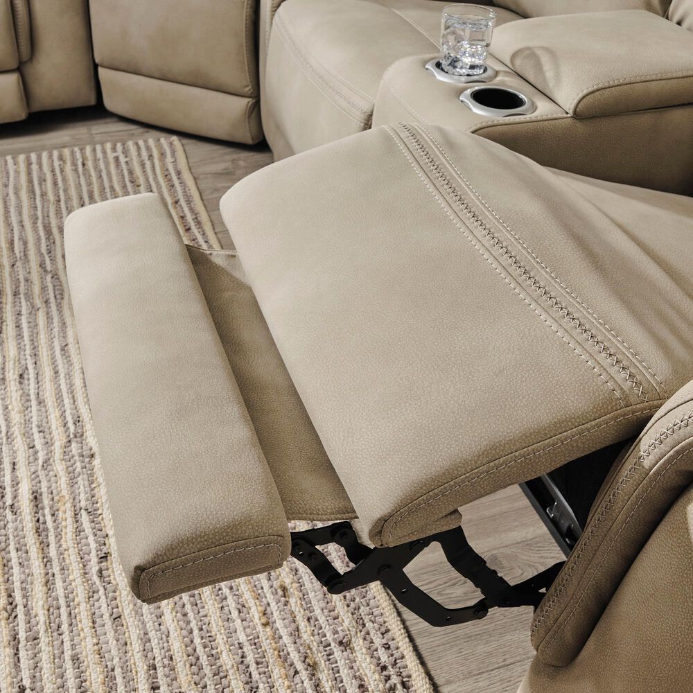 Ashley Next-Gen DuraPella Power Console Loveseat with Power Headrest in Sand, , large