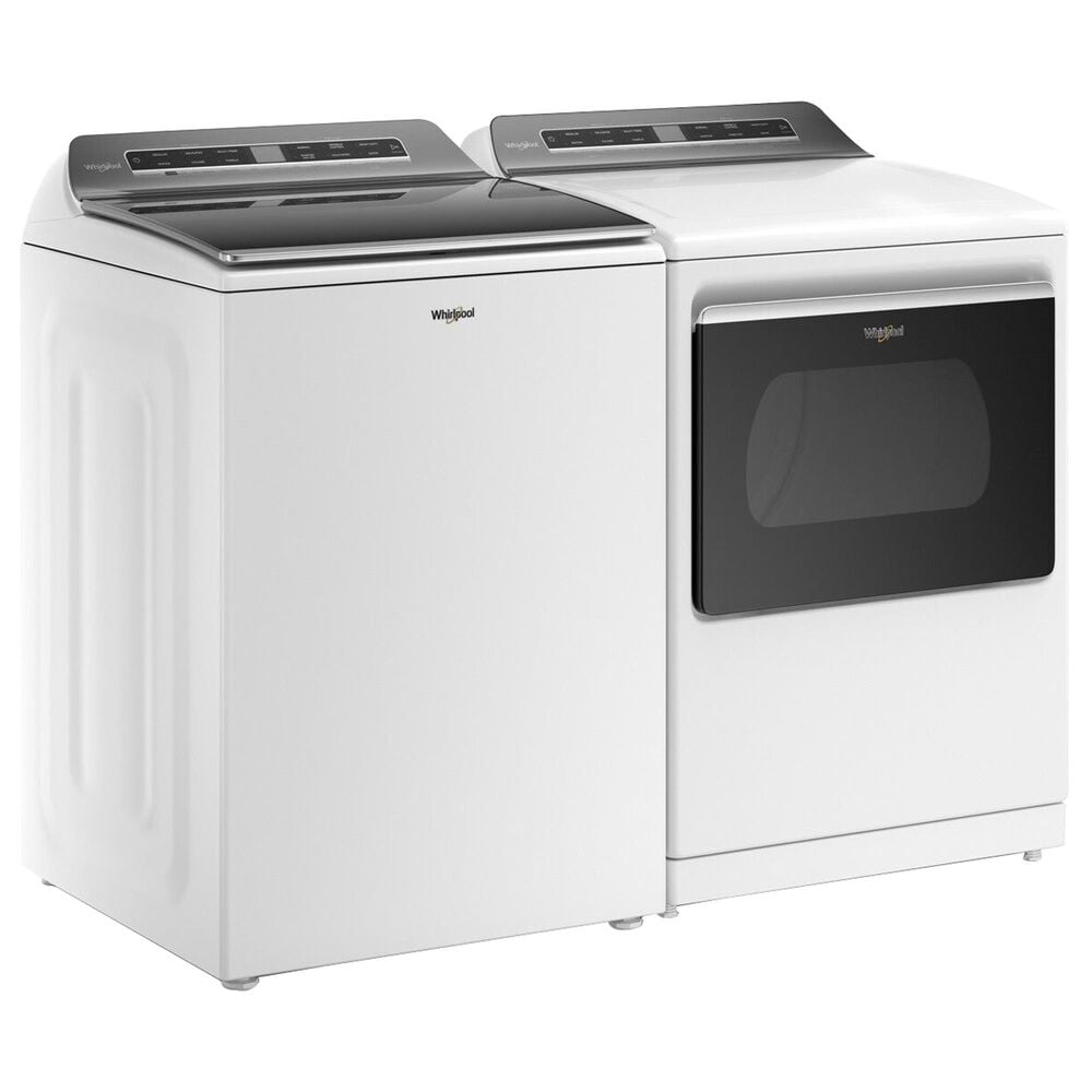 Whirlpool 5.3 Cu. Ft. Top Load Washer and 7.4 Cu. Ft. Top Load Gas Dryer Laundry Pair in White, , large