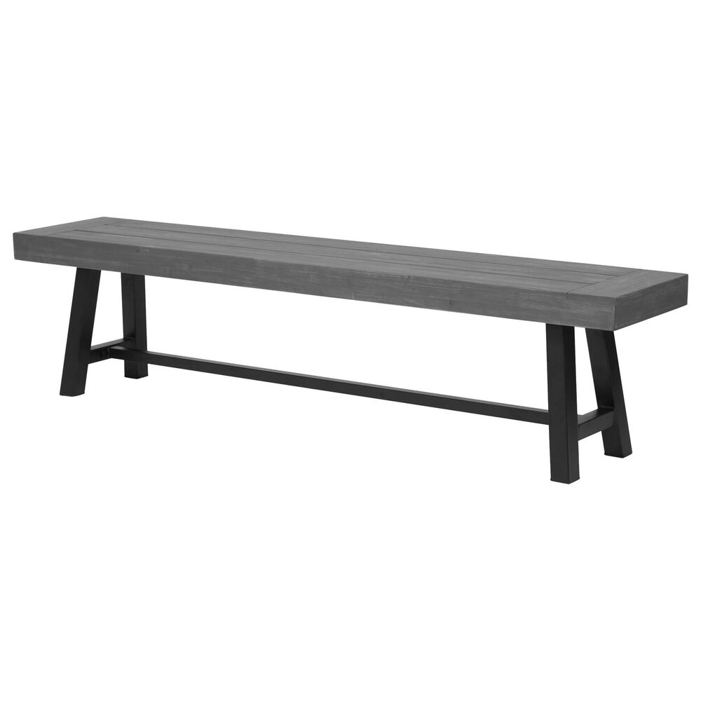 Noble House Lyons 7-Piece Dining Set in Black and Gray, , large