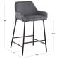 LumiSource Daniella Counter Stool with White Upholstery in Black (Set of 2), , large