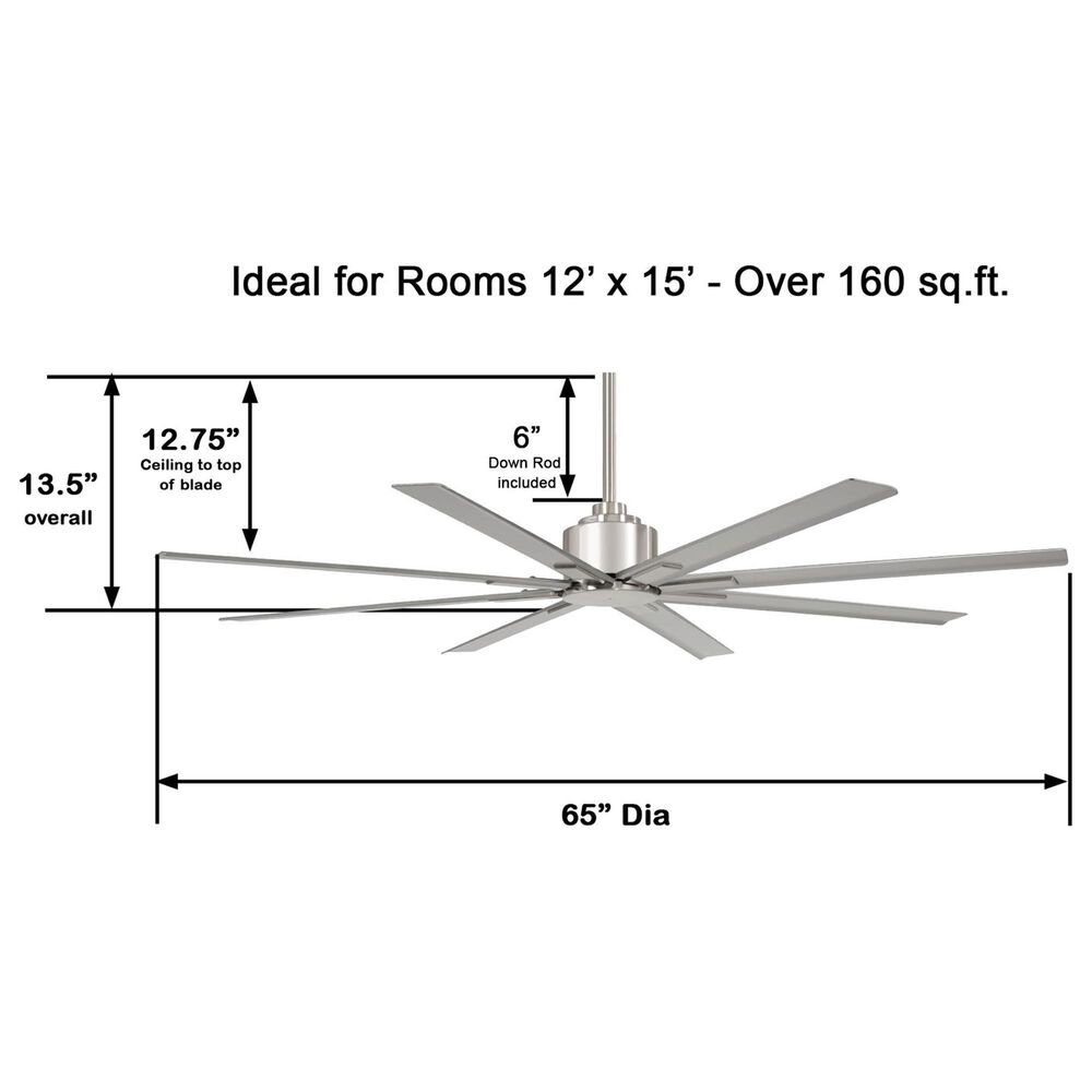 Minka-Aire Xtreme H2O 65" Indoor/Outdoor Ceiling Fan in Brushed Nickel Wet, , large