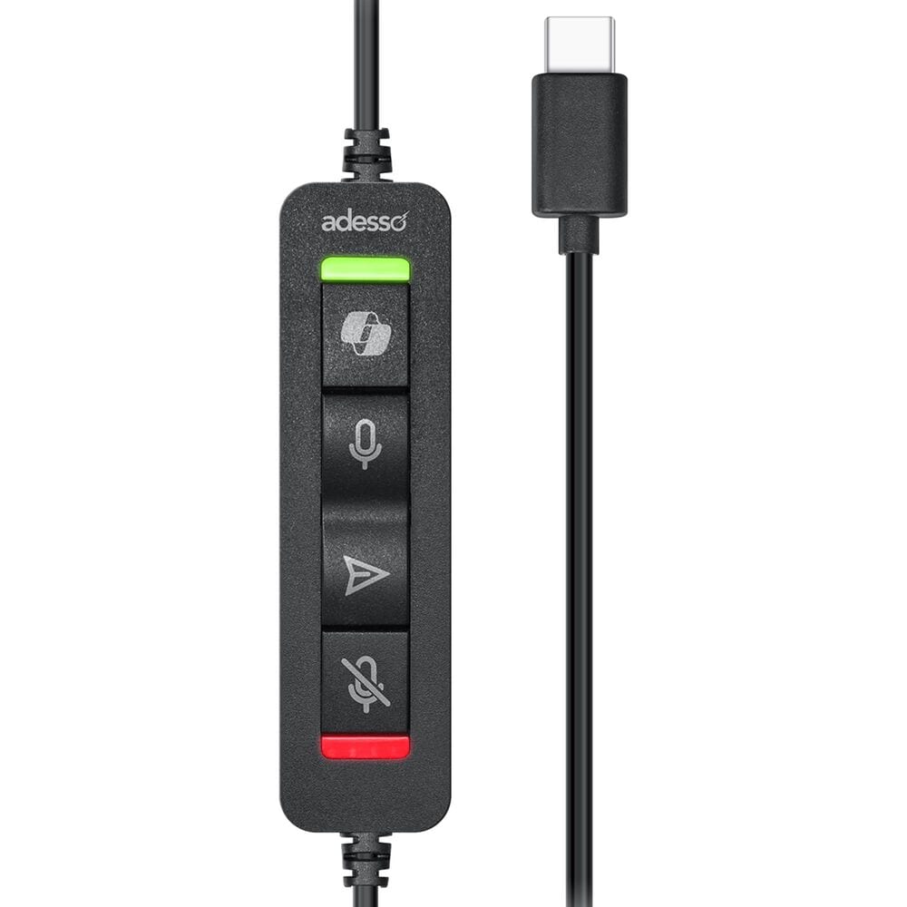 Adesso Wired Stereo Headset with AI Control in Black, , large