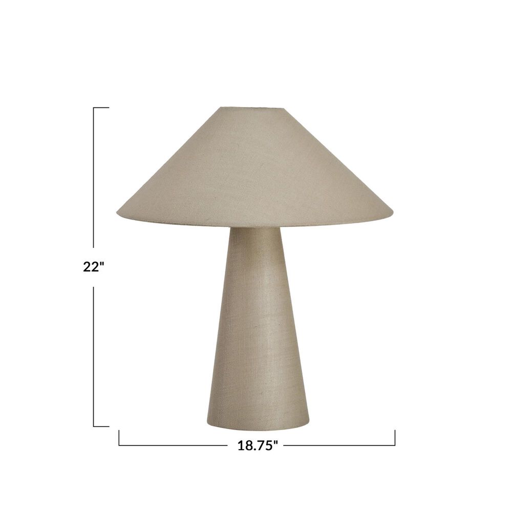 Teak Interiors Linen Table Lamp w/ Shade, , large