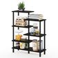 HOMLUX 6-Tier Accent Display Rack in Espresso and Black, , large